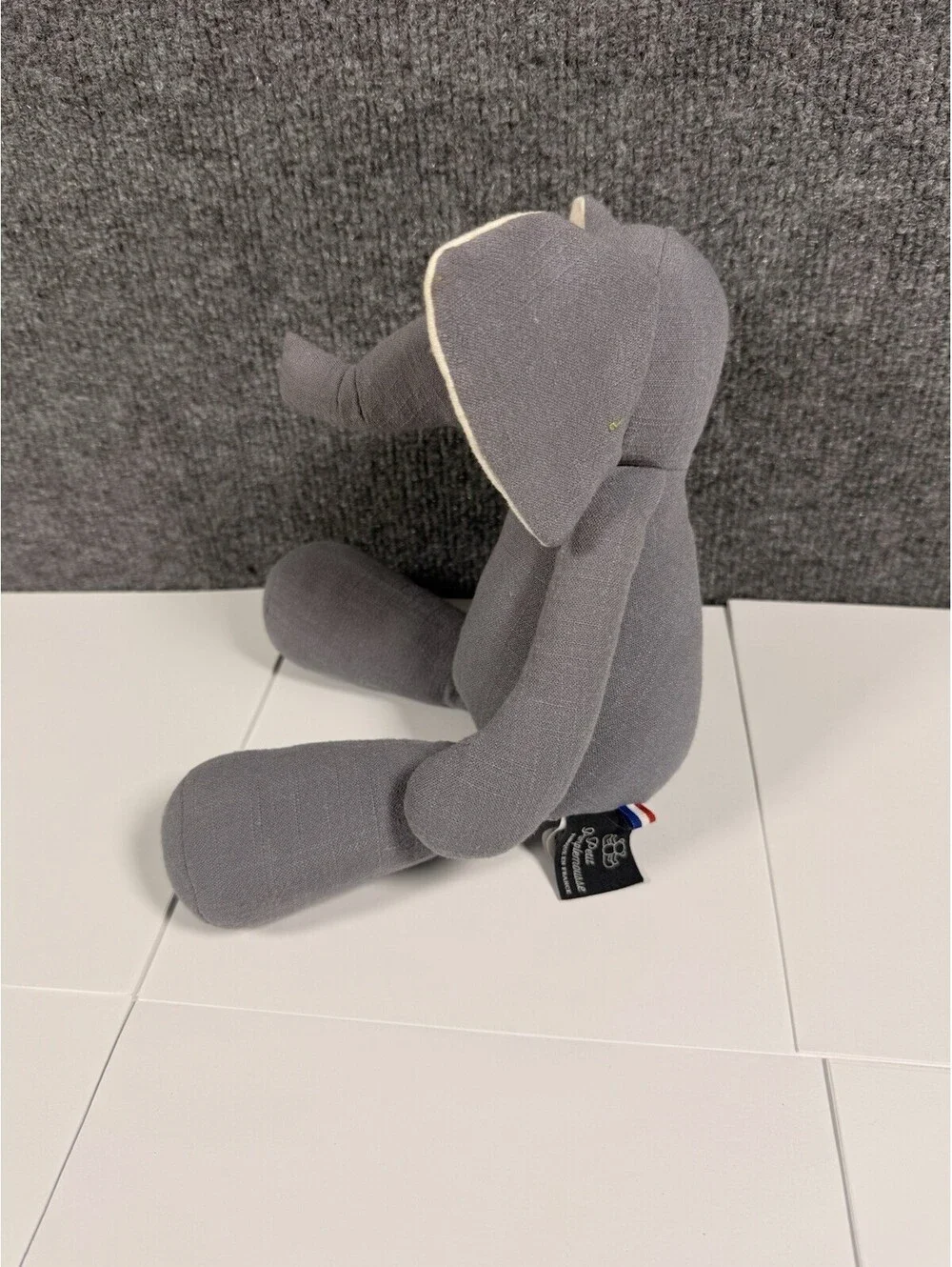 Petit Pamplemousse Peluches Elephant Plush Doll Gray Handmade